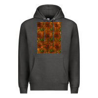 Charcoal Heather cactus background Premium Hoodie - RanaPortraitStore