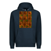 Navy cactus background Premium Hoodie - RanaPortraitStore
