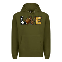Army Green football love Premium Hoodie - RanaPortraitStore