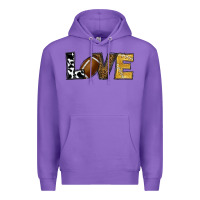 Purple football love Premium Hoodie - RanaPortraitStore