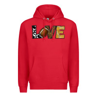 Red football love Premium Hoodie - RanaPortraitStore