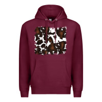 Burgundy cowhide background Premium Hoodie - RanaPortraitStore
