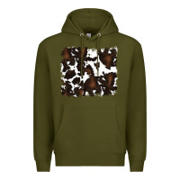 Army Green cowhide background Premium Hoodie - RanaPortraitStore