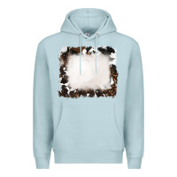 Blue Mist cowhide and leopard background Premium Hoodie - RanaPortraitStore