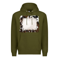 Army Green cowhide and leopard background Premium Hoodie - RanaPortraitStore