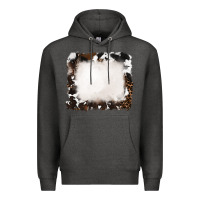 Charcoal Heather cowhide and leopard background Premium Hoodie - RanaPortraitStore