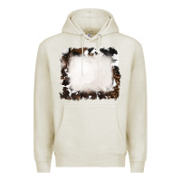 Oatmeal Heather cowhide and leopard background Premium Hoodie - RanaPortraitStore