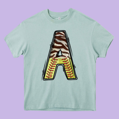 Softball Alphabet A Heavy Core Tee Designed By Cowhidedigitalart