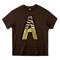 Chocolate Brown softball alphabet a Heavy Core Tee - CowhideDigitalArt