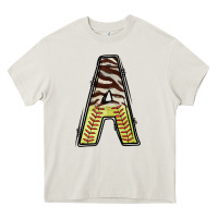 Cream softball alphabet a Heavy Core Tee - CowhideDigitalArt