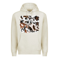 Oatmeal Heather cowhide mixed background Premium Hoodie - RanaPortraitStore