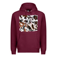 Burgundy cowhide mixed background Premium Hoodie - RanaPortraitStore