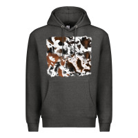 Charcoal Heather cowhide mixed background Premium Hoodie - RanaPortraitStore