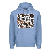 Colony Blue cowhide mixed background Premium Hoodie - RanaPortraitStore