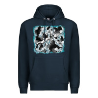 Navy cowhide glitter tooled leather background Premium Hoodie - RanaPortraitStore