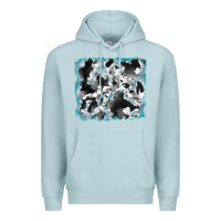 Blue Mist cowhide glitter tooled leather background Premium Hoodie - RanaPortraitStore