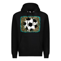 Black glitter soccer leopard Premium Hoodie - RanaPortraitStore