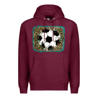 Burgundy glitter soccer leopard Premium Hoodie - RanaPortraitStore