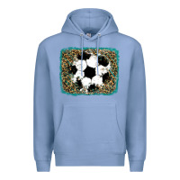 Colony Blue glitter soccer leopard Premium Hoodie - RanaPortraitStore