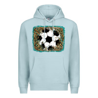 Blue Mist glitter soccer leopard Premium Hoodie - RanaPortraitStore