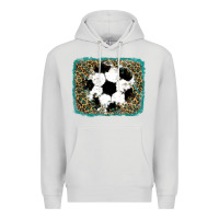 Dove Grey glitter soccer leopard Premium Hoodie - RanaPortraitStore