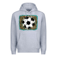 Heather Grey glitter soccer leopard Premium Hoodie - RanaPortraitStore
