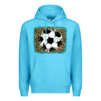 Ocean Blue glitter soccer leopard Premium Hoodie - RanaPortraitStore