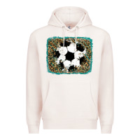 Pale Pink glitter soccer leopard Premium Hoodie - RanaPortraitStore