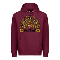 Burgundy football rainbow Premium Hoodie - RanaPortraitStore