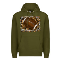 Army Green leopard american football backround Premium Hoodie - RanaPortraitStore