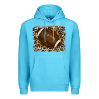 Ocean Blue leopard american football backround Premium Hoodie - RanaPortraitStore