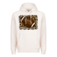 Pale Pink leopard american football backround Premium Hoodie - RanaPortraitStore