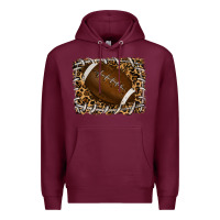 Burgundy leopard american football backround Premium Hoodie - RanaPortraitStore