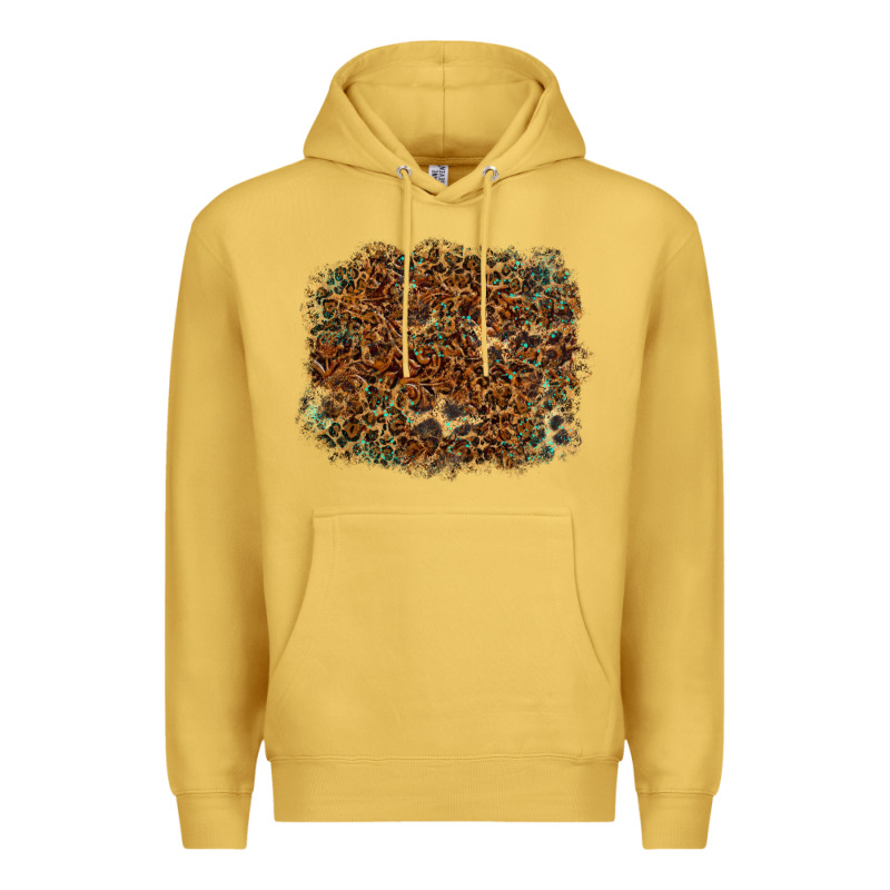 Leopard Tooled Leather Turquoise Premium Hoodie by RanaPortraitStore | Teevron