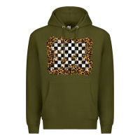 Army Green racing leopard background Premium Hoodie - RanaPortraitStore