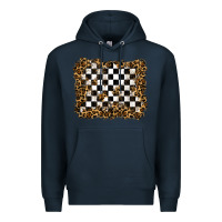 Navy racing leopard background Premium Hoodie - RanaPortraitStore