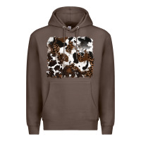 Coffee leopard cowhide background Premium Hoodie - RanaPortraitStore
