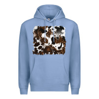 Colony Blue leopard cowhide background Premium Hoodie - RanaPortraitStore