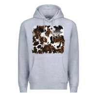 Heather Grey leopard cowhide background Premium Hoodie - RanaPortraitStore