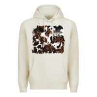 Oatmeal Heather leopard cowhide background Premium Hoodie - RanaPortraitStore