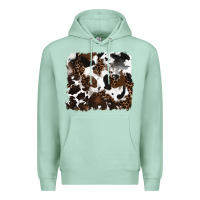 Seafoam leopard cowhide background Premium Hoodie - RanaPortraitStore