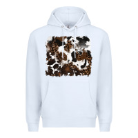 White leopard cowhide background Premium Hoodie - RanaPortraitStore