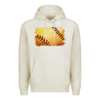 Oatmeal Heather softball brushstroke Premium Hoodie - RanaPortraitStore