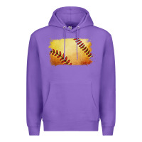 Purple softball brushstroke Premium Hoodie - RanaPortraitStore