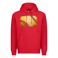 Red softball brushstroke Premium Hoodie - RanaPortraitStore