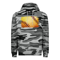 Slate Camo softball brushstroke Premium Hoodie - RanaPortraitStore