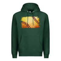 Sports Green softball brushstroke Premium Hoodie - RanaPortraitStore