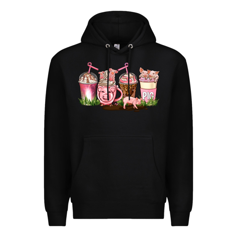 Pig Coffee Cups Premium Hoodie by AdoDesignShop | Teevron