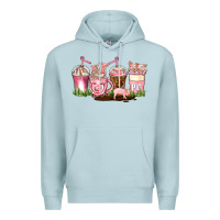 Blue Mist pig coffee cups Premium Hoodie - AdoDesignShop
