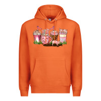 Carrot pig coffee cups Premium Hoodie - AdoDesignShop